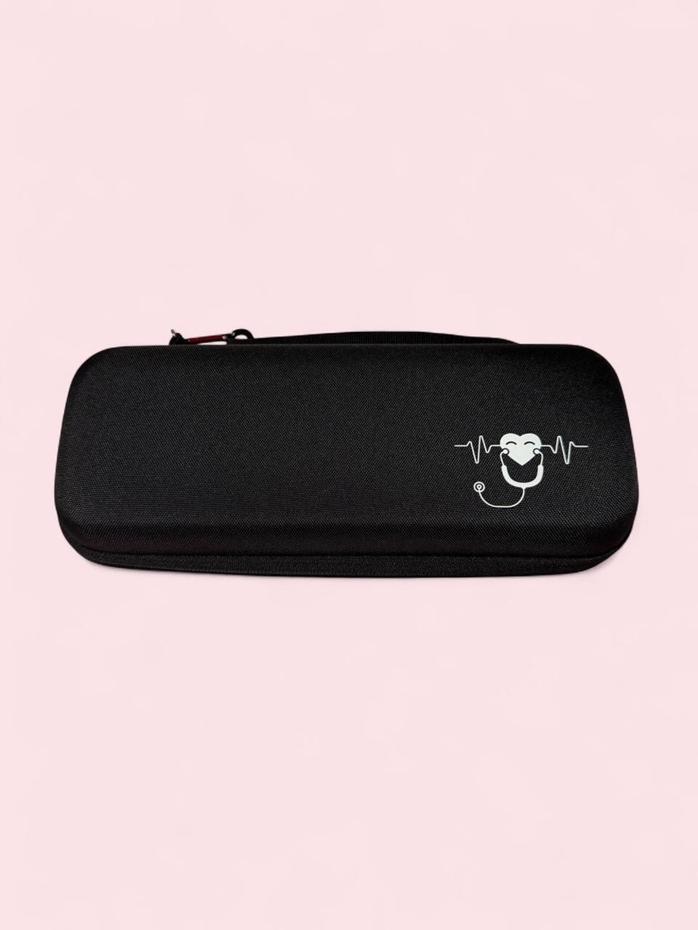 Source Unknown Black Travel Case for nurses with White Stethoscope Graphic